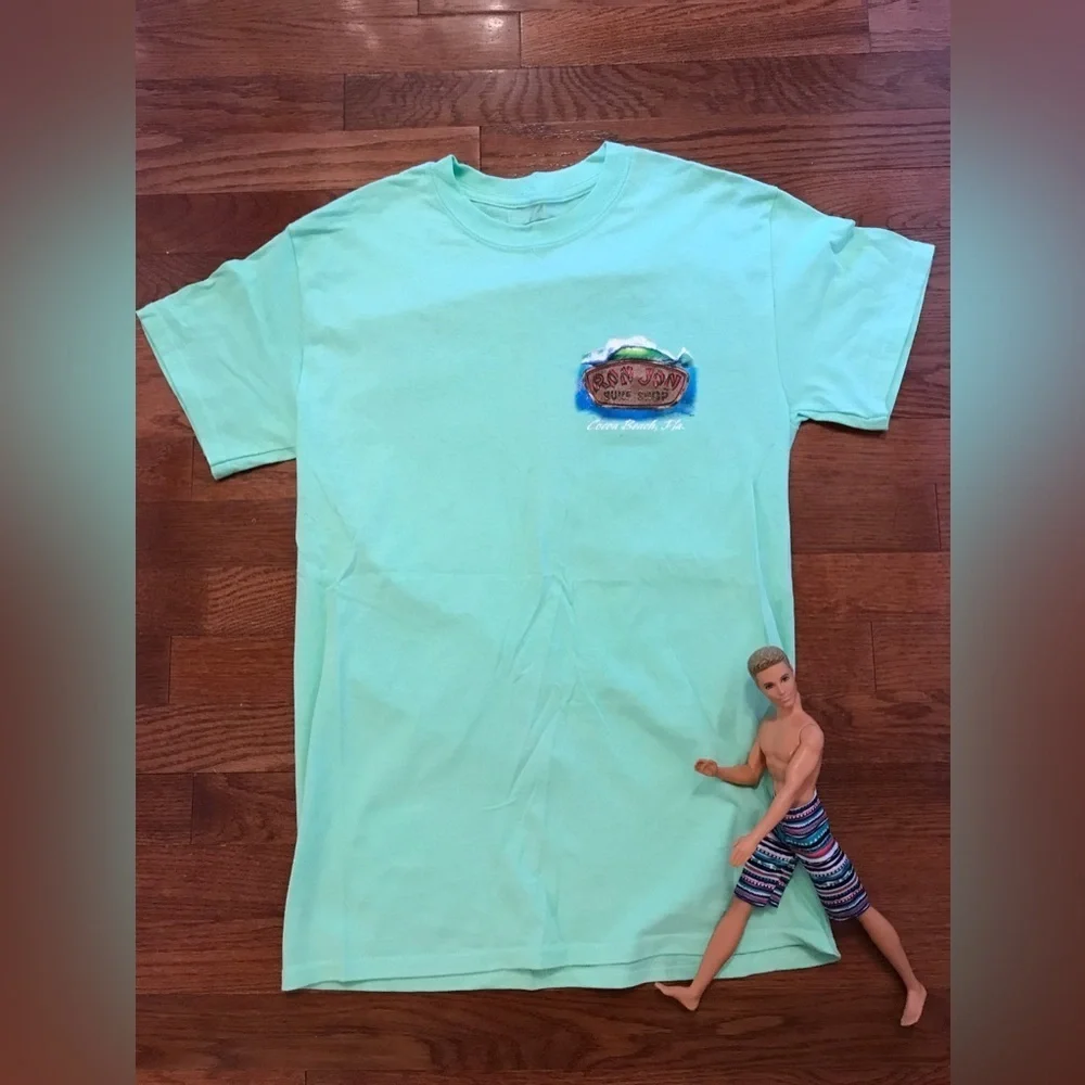 RON JON SURF SHOP SOUVENIR COCOA BEACH FLORIDA MINT GREEN SMALL PREOWNED - Picture 2 of 5